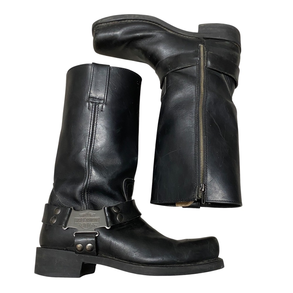Vintage Harley-Davidson Harness Engineer Boots Black US 10 - Picture 1 of 8